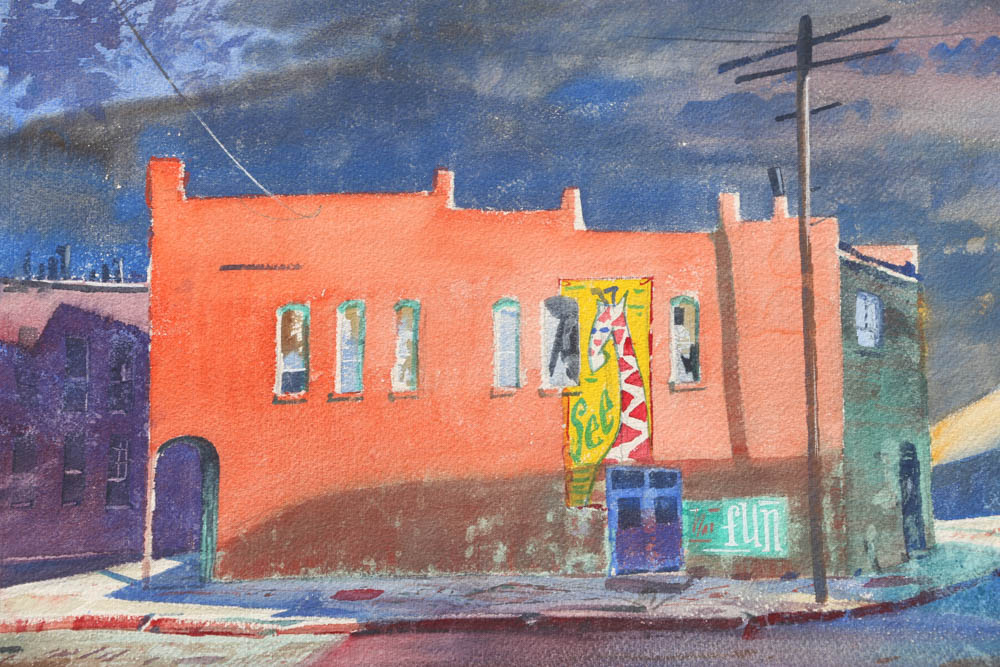 Wesley Kime Original Urban Scene Watercolor