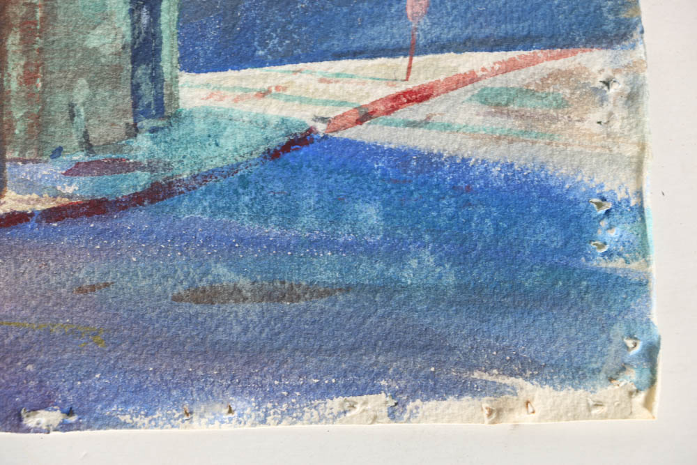 Wesley Kime Original Urban Scene Watercolor