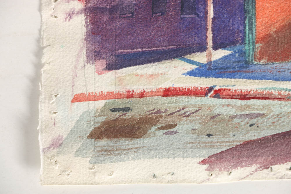 Wesley Kime Original Urban Scene Watercolor