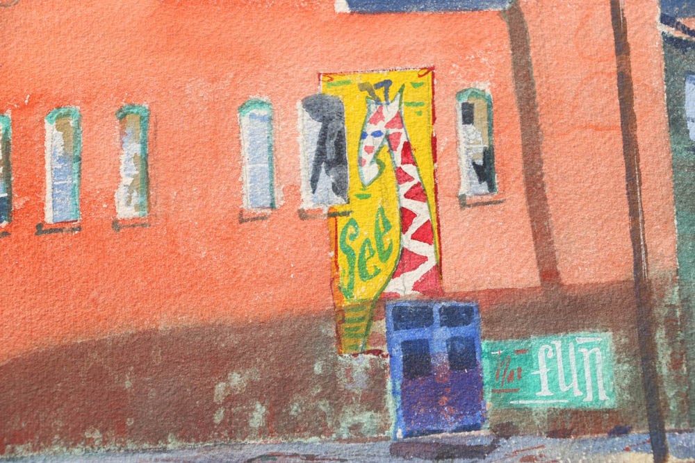Wesley Kime Original Urban Scene Watercolor