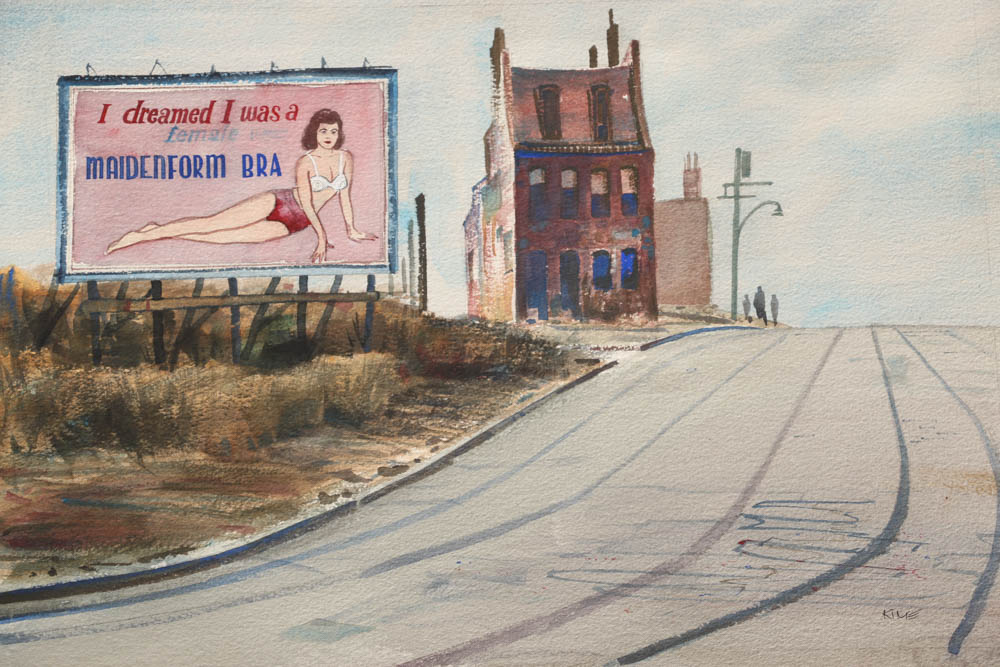 Wesley Kime Original Urban Scene Watercolor - "Maidenform"