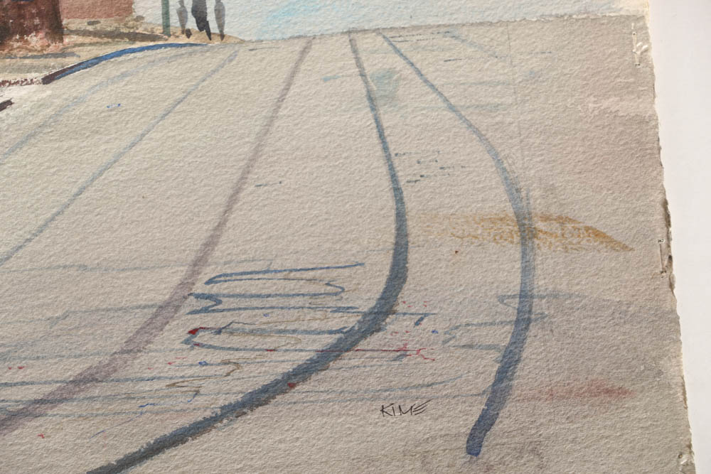 Wesley Kime Original Urban Scene Watercolor - "Maidenform"