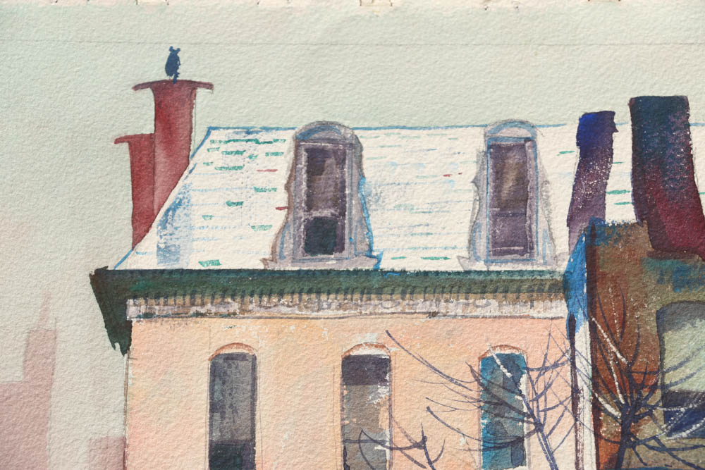 Wesley Kime Original Urban Scene Watercolor