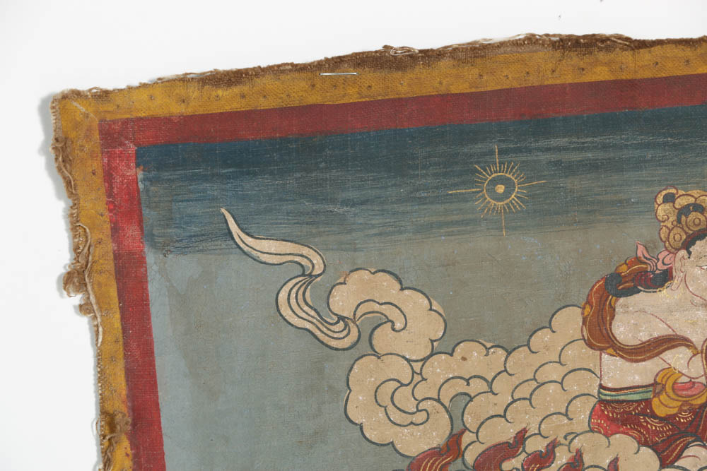 Well Executed 18-19th Century Tibetan Thangka Scroll Painting of Ushnishavijaya