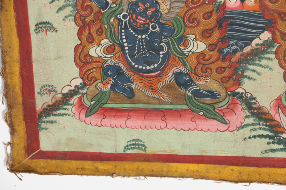 Well Executed 18-19th Century Tibetan Thangka Scroll Painting of Ushnishavijaya
