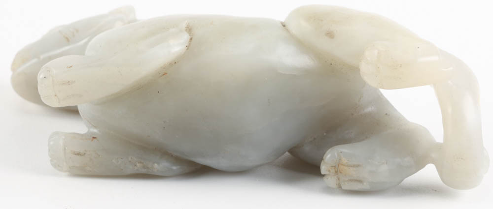 Carved Chinese Nephrite Jaguar Recling