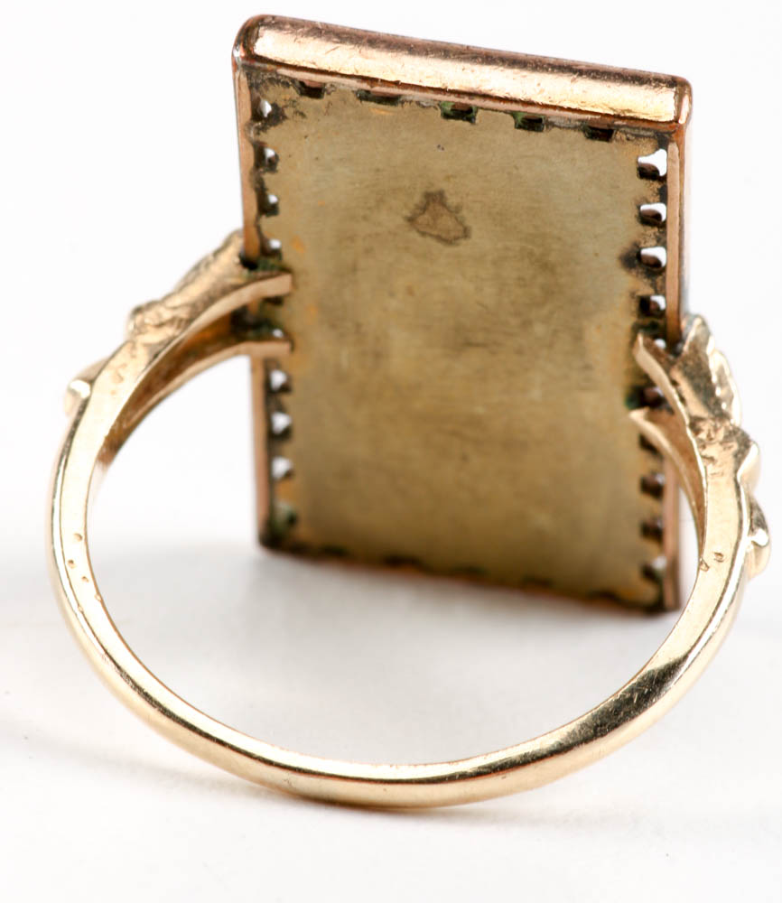 Victorian Sardonyx Cameo Ring with 14K Yellow Gold Band