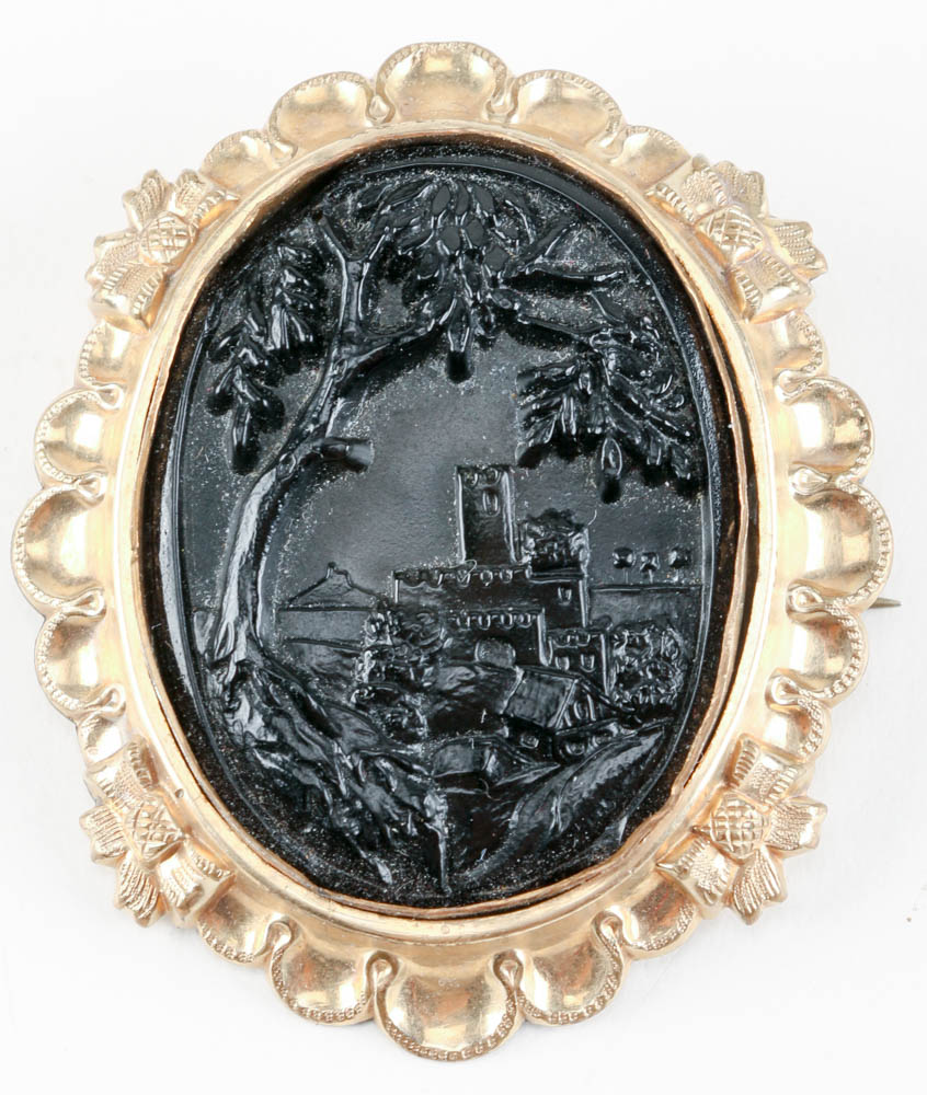 Antique Victorian Gold Filled Brooch and Bar Pin with Cameo