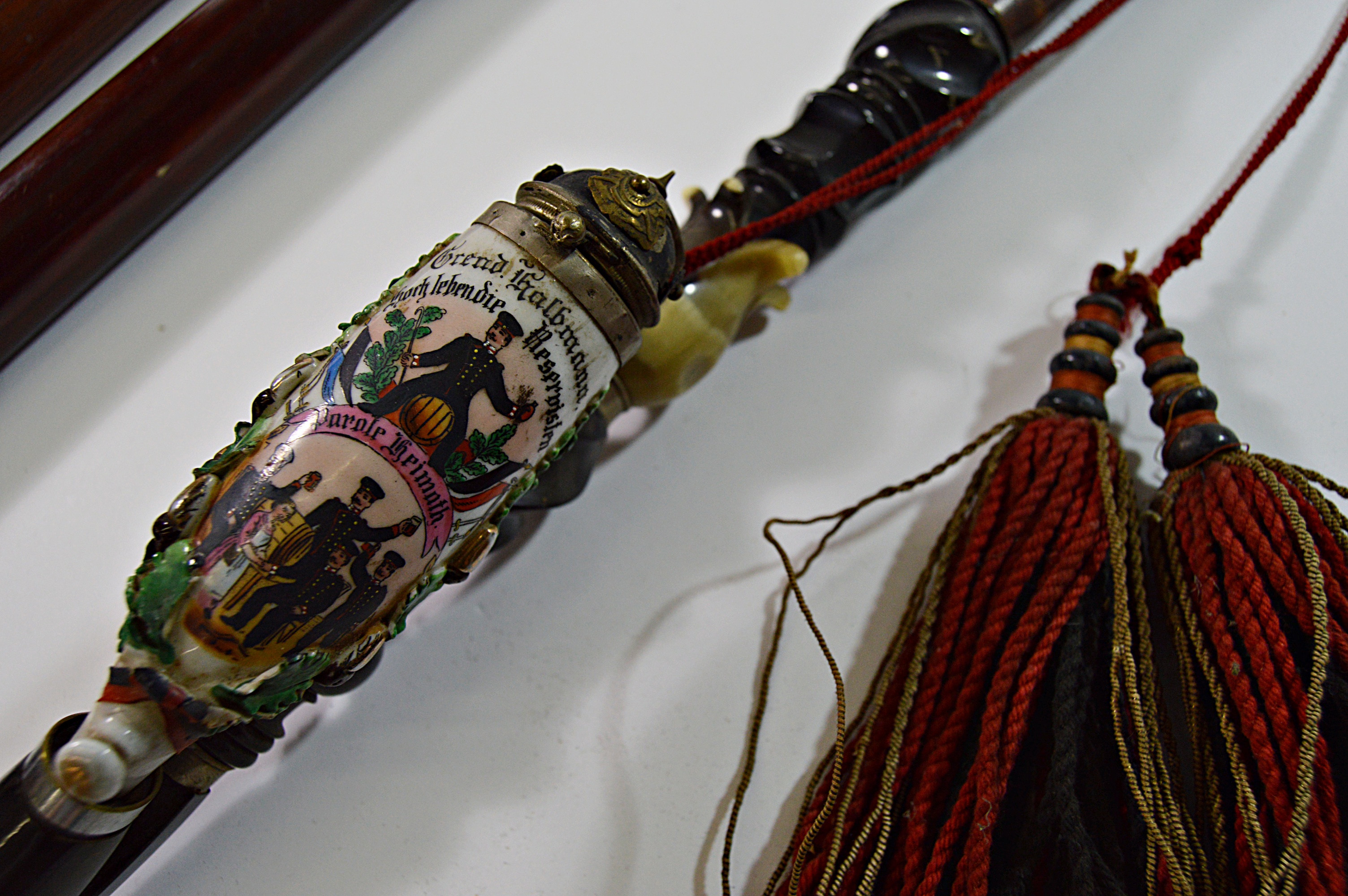 Antique c. 1898 German Porcelain Long Pipe