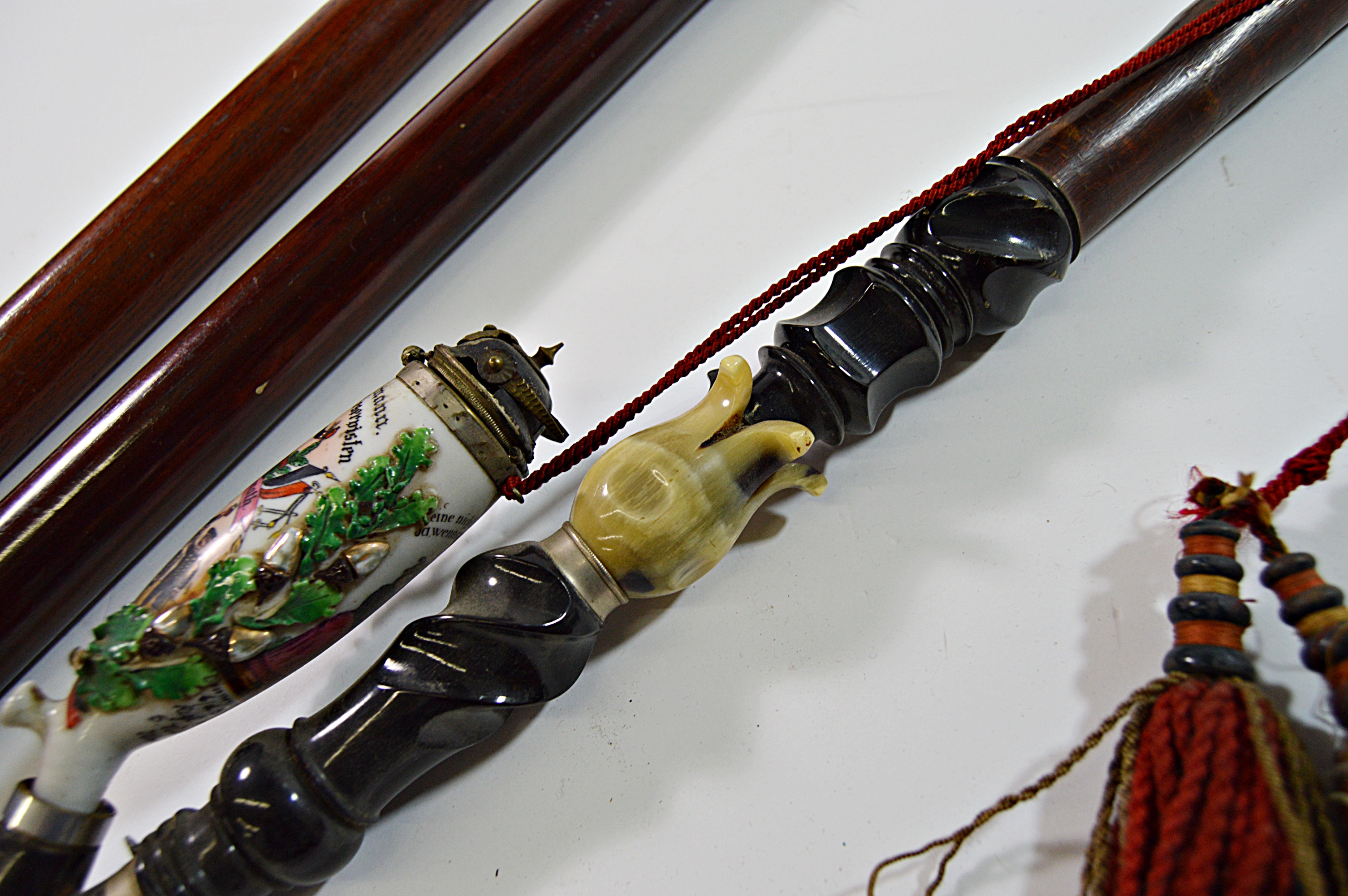 Antique c. 1898 German Porcelain Long Pipe