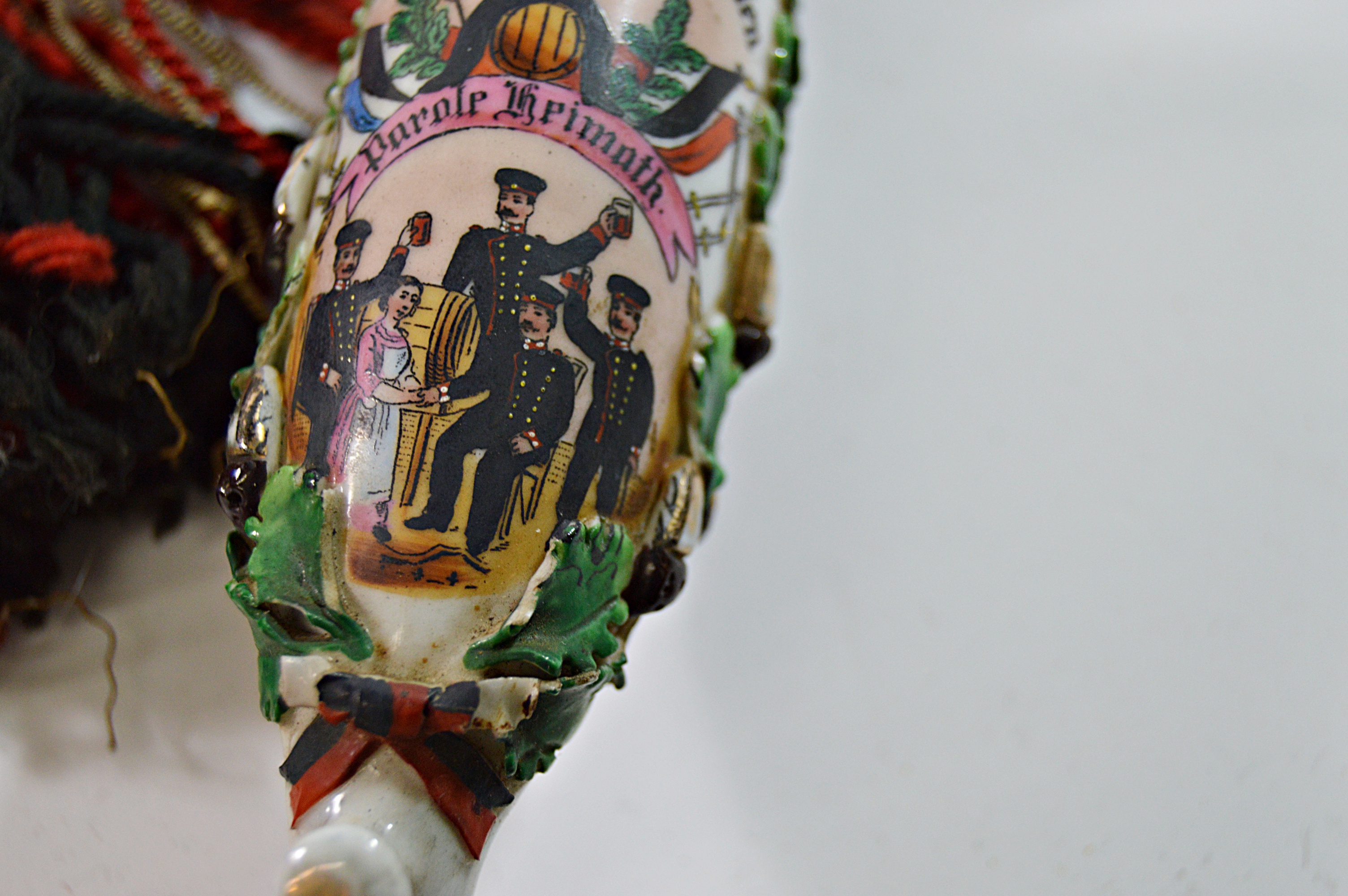 Antique c. 1898 German Porcelain Long Pipe