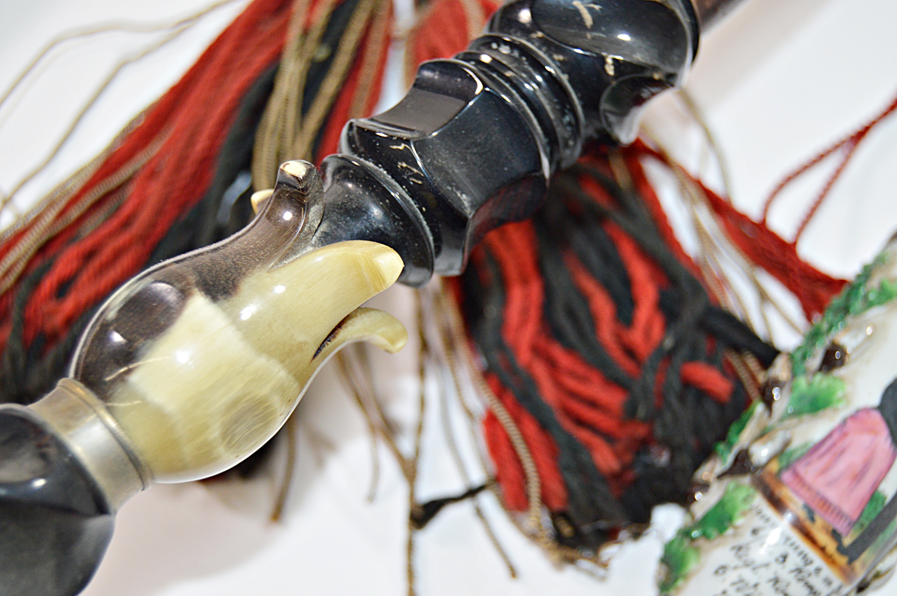 Antique c. 1898 German Porcelain Long Pipe