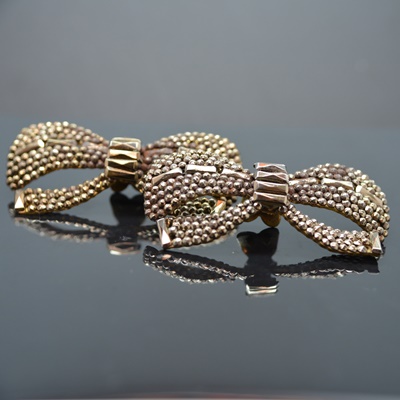 Antique Bow-Shaped Metal Shoe Clips