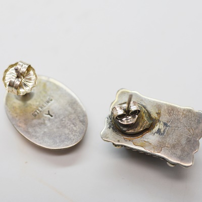 Four Sterling Silver Pierced and Clip-On Earrings