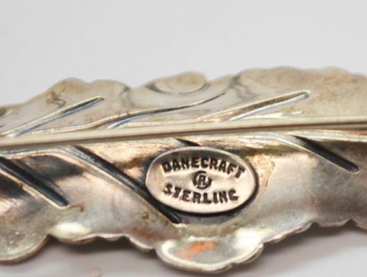 Three Sterling Silver Floral and Foliate Brooches