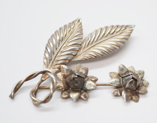 Nine Vintage Sterling Silver Brooches