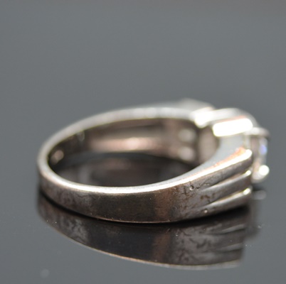 Three Sterling Silver Cubic Zirconia Rings