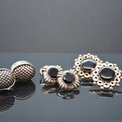 Three Pair of Sterling Silver Pierced Earrings