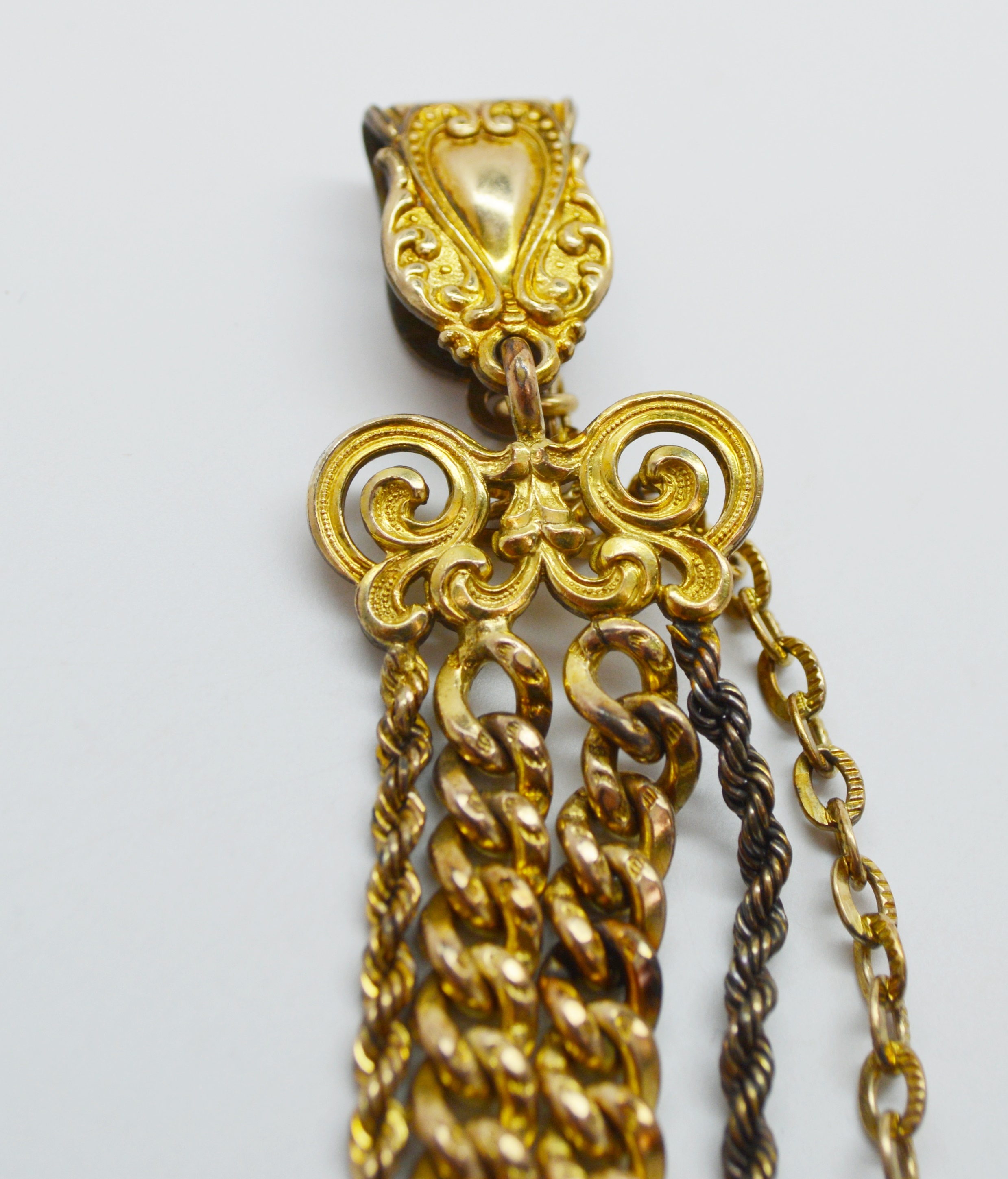 Antique Victorian Gold Filled Pocket Watch Fob and Chain