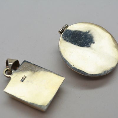 Three Sterling Silver Gemstone Pendants