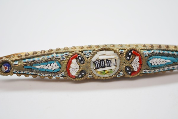 Three Vintage Mosaic Bead Brooches