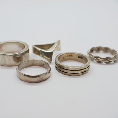 Five Sterling Silver Rings