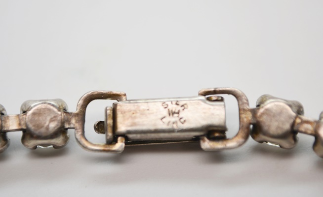 Sterling Silver Rhinestone Necklace and Bracelet