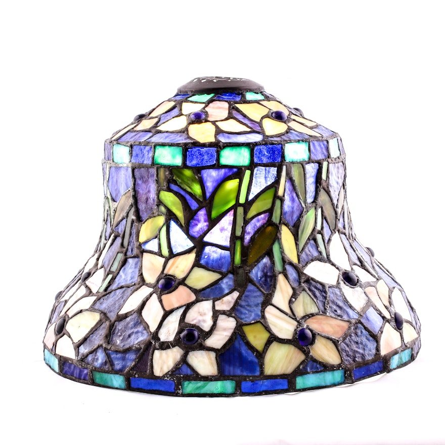 Antique Arts and Crafts Movement Slag Glass Mosaic Lamp Shade