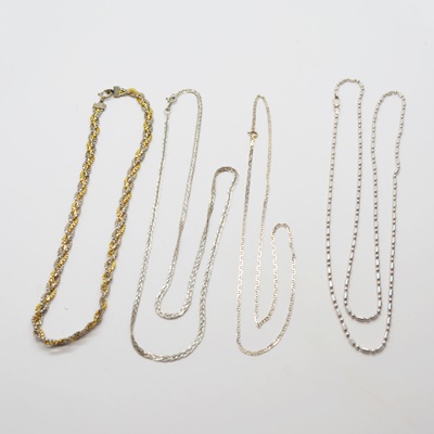 Three Pair of Sterling Silver Earrings and Four Sterling Silver Necklaces