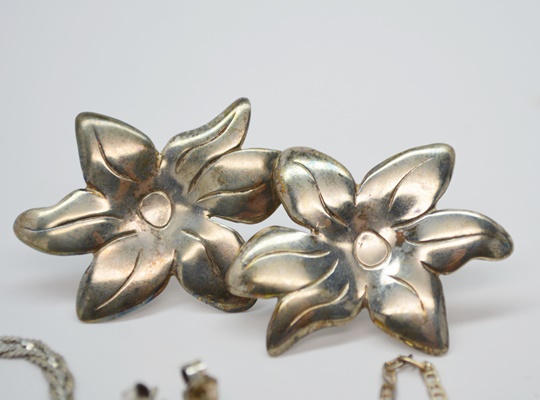 Three Pair of Sterling Silver Earrings and Four Sterling Silver Necklaces