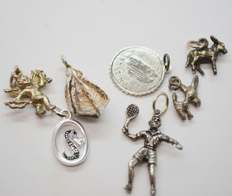 Twelve Sterling Silver Charms