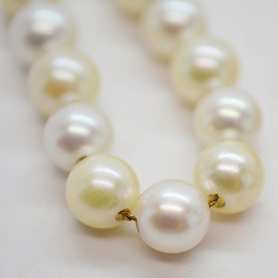 12K - 14K Gold Filled Saltwater Pearl Bracelet, Wreath Brooch and Necklace