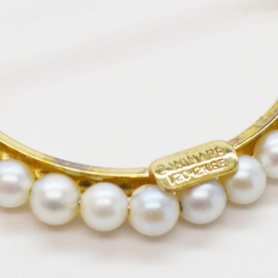 12K - 14K Gold Filled Saltwater Pearl Bracelet, Wreath Brooch and Necklace