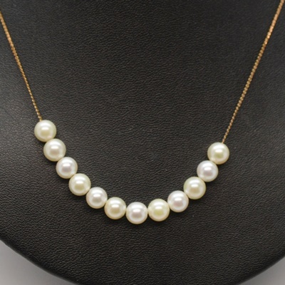 12K - 14K Gold Filled Saltwater Pearl Bracelet, Wreath Brooch and Necklace