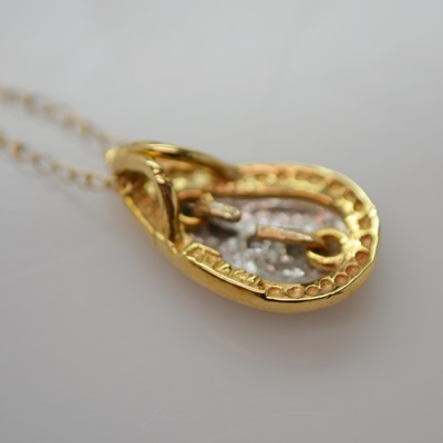 14K Yellow Gold Diamond Pendant Necklace