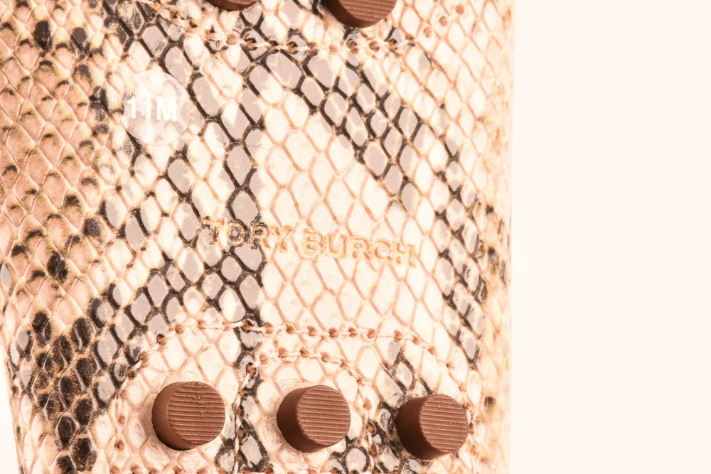 Tory Burch Python Printed Leather Driving Moccasins, New