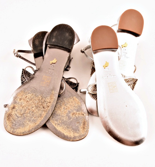 Two Pair of Designer Lola Cruz Rhinestone Mesh Sandals