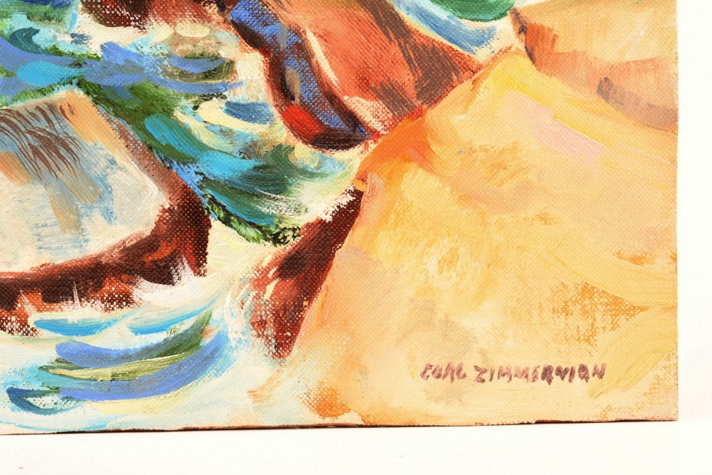 Carl Zimmerman Original Seascape Painting on Board