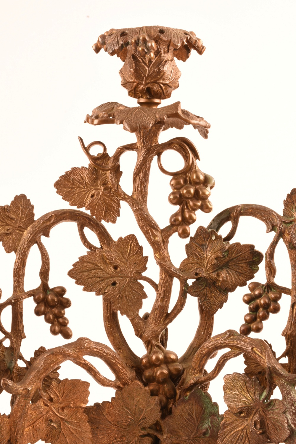 Pair of Antique Brass Grape Cluster Girandoles