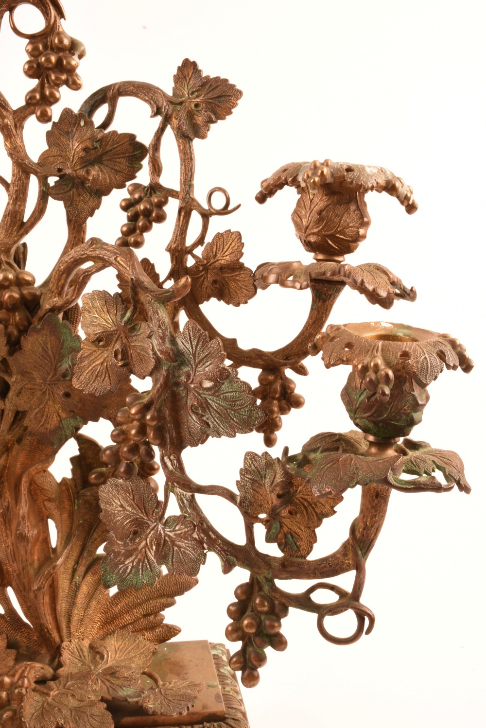 Pair of Antique Brass Grape Cluster Girandoles