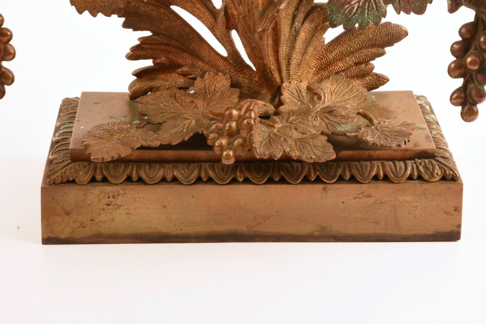 Pair of Antique Brass Grape Cluster Girandoles