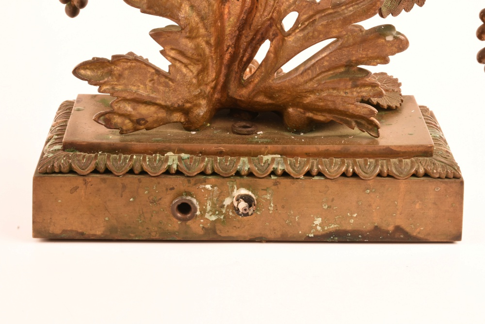 Pair of Antique Brass Grape Cluster Girandoles