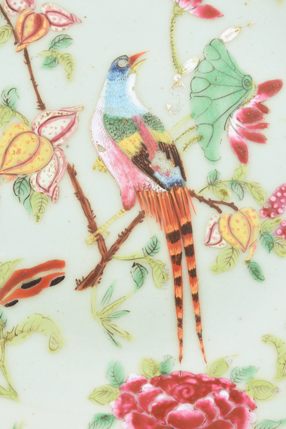 19th Century Chinese Export Celadon Butterfly Plate