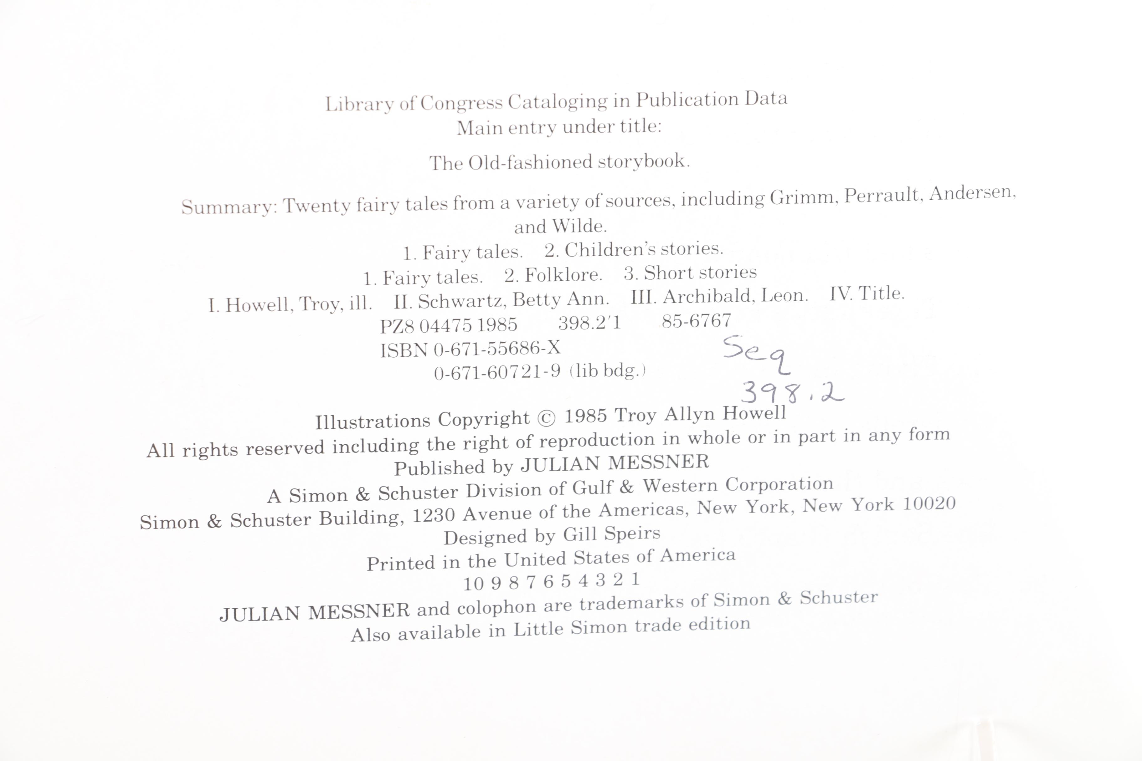 Collection of Children's Fairy Tale Books