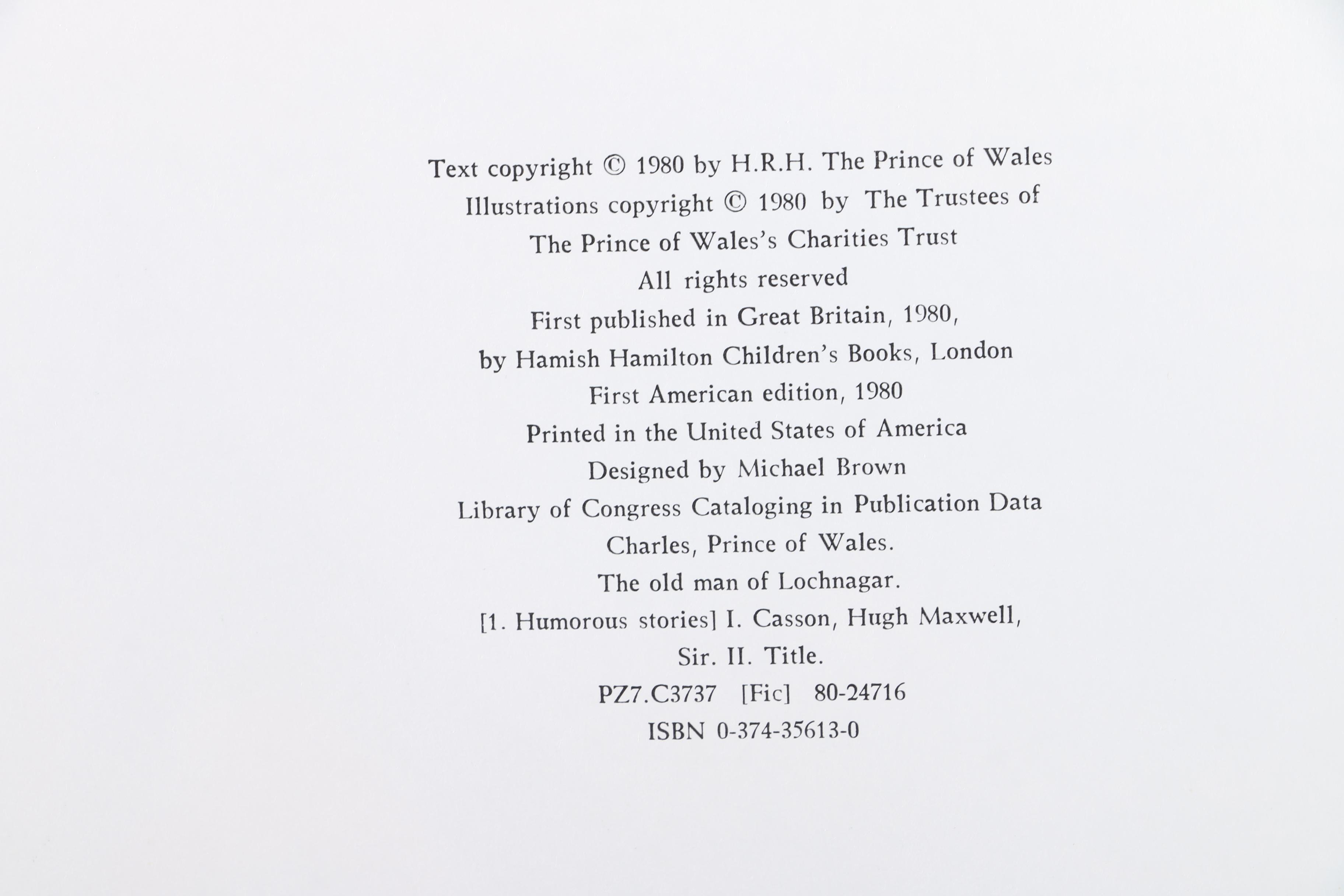 1980 First American Edition "Old Man Of Lochnagar" by Prince Charles