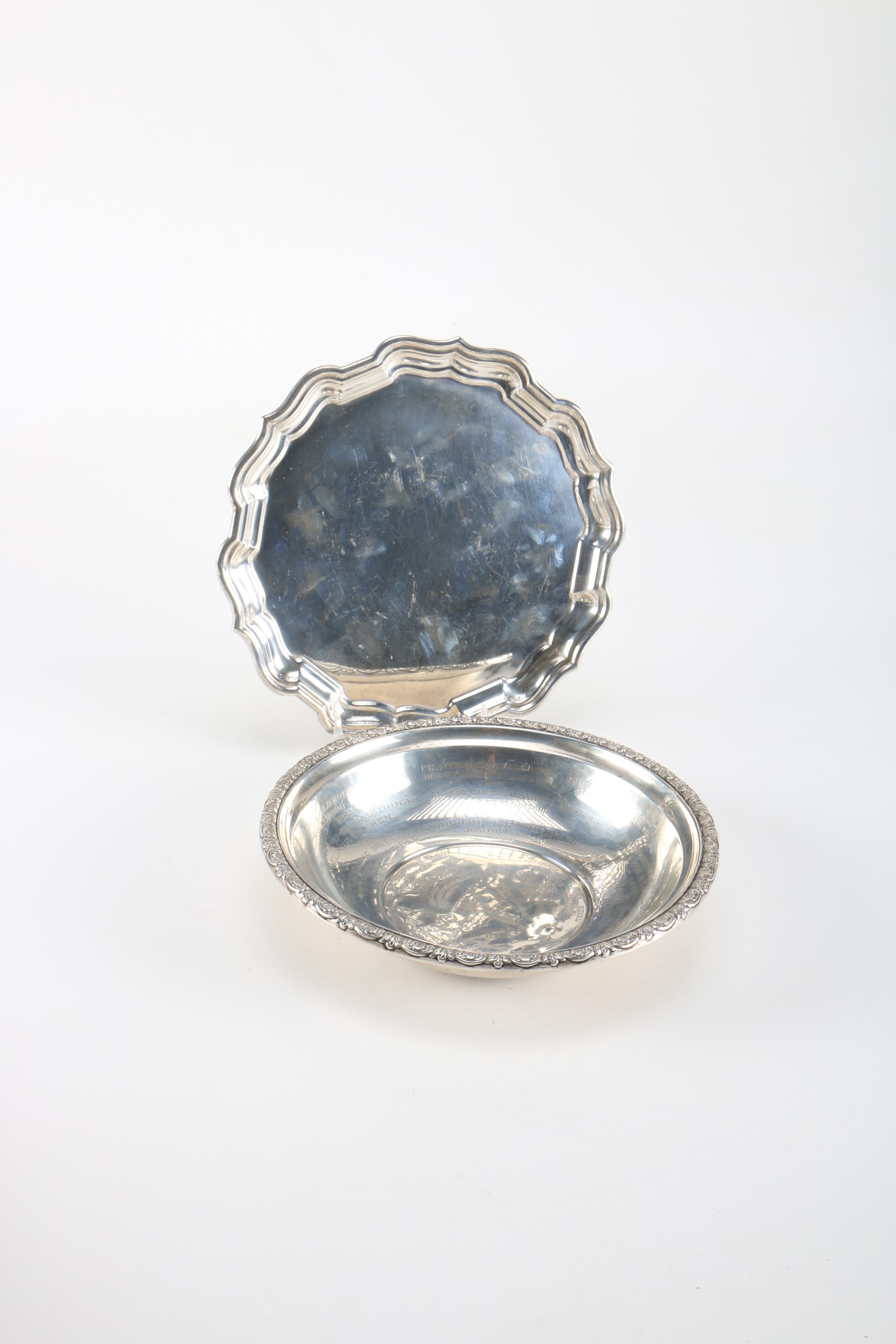 Reed & Barton Sterling Siler Tray and International Silver Bowl