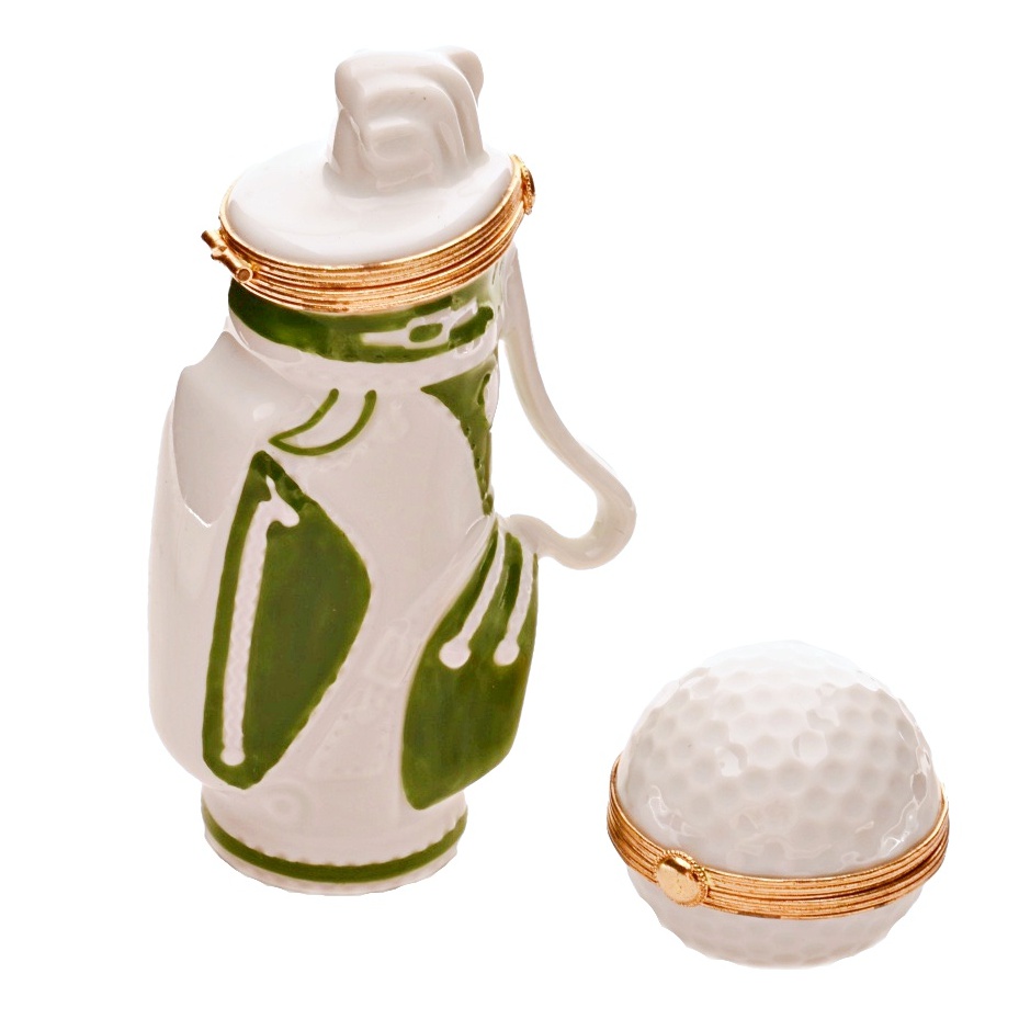 Golf Themed Limoges Trinket Boxes