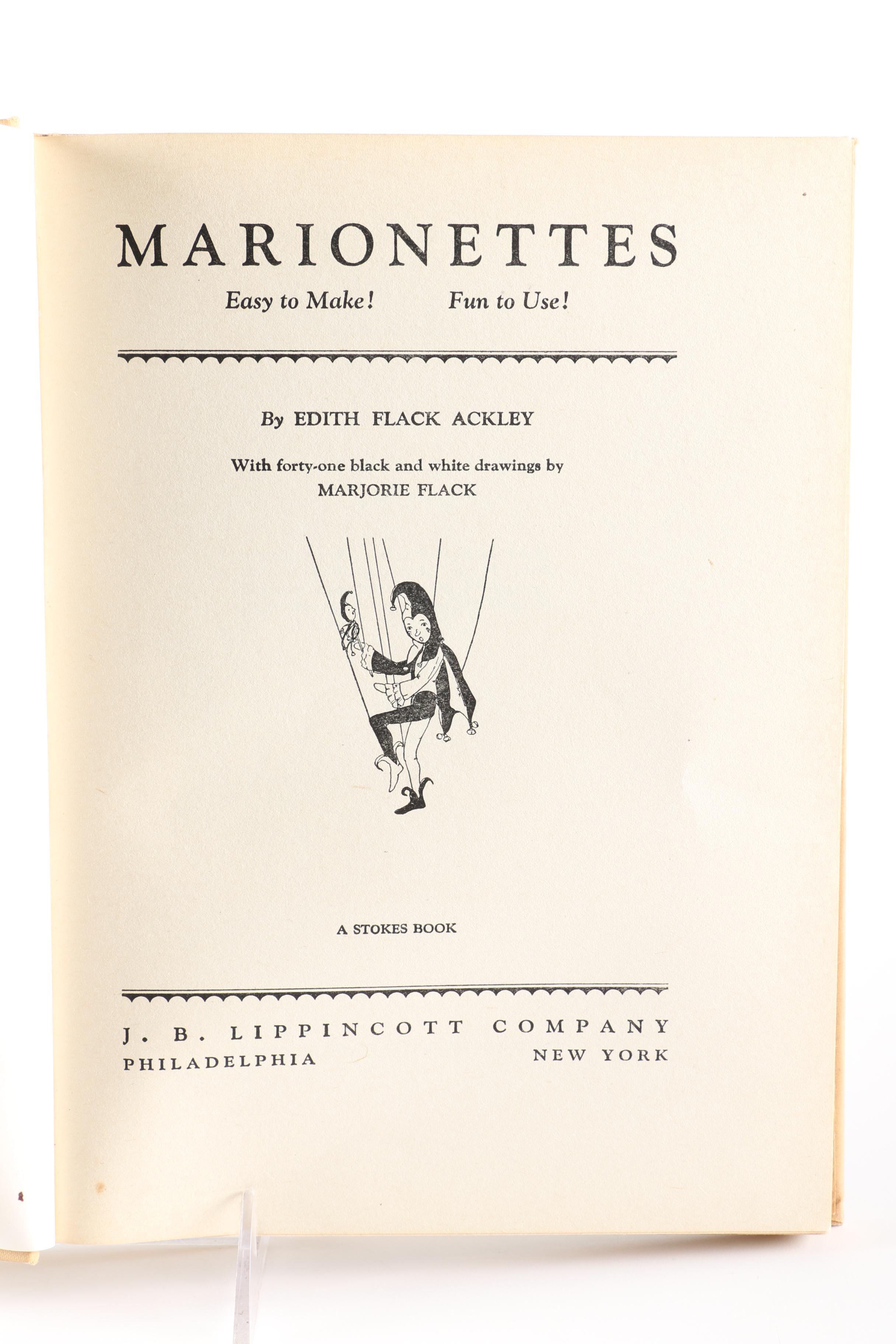 1929 Early Printing of "Marionettes" by Edith Flack Ackley