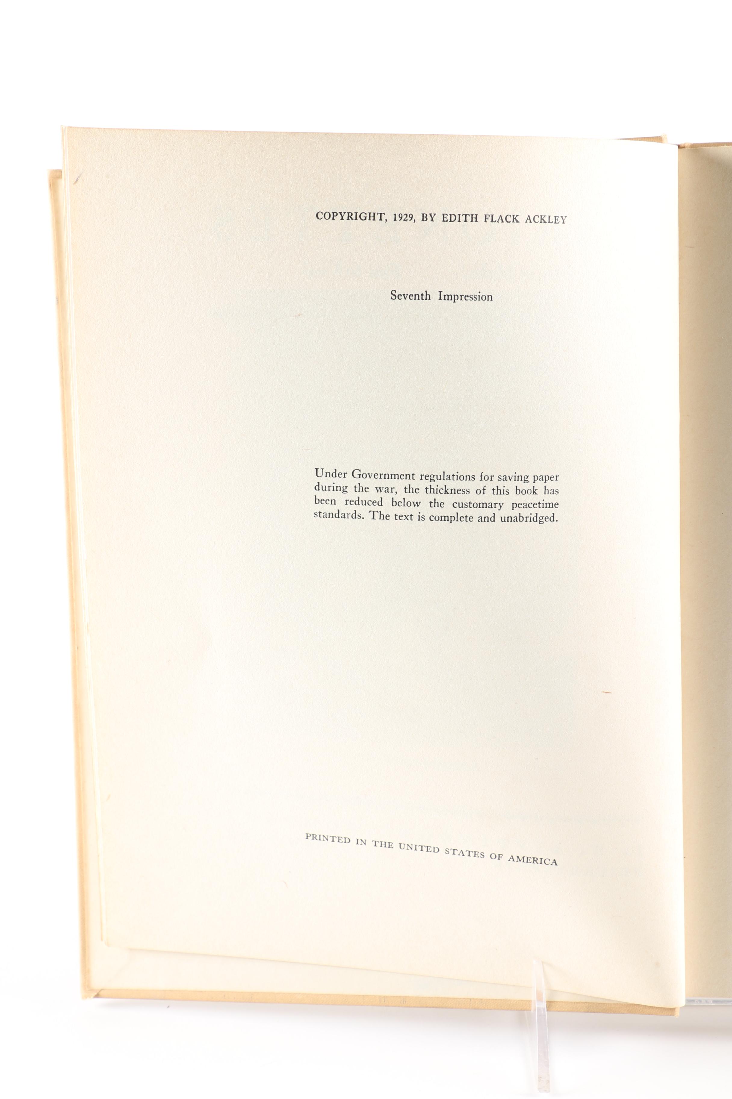 1929 Early Printing of "Marionettes" by Edith Flack Ackley