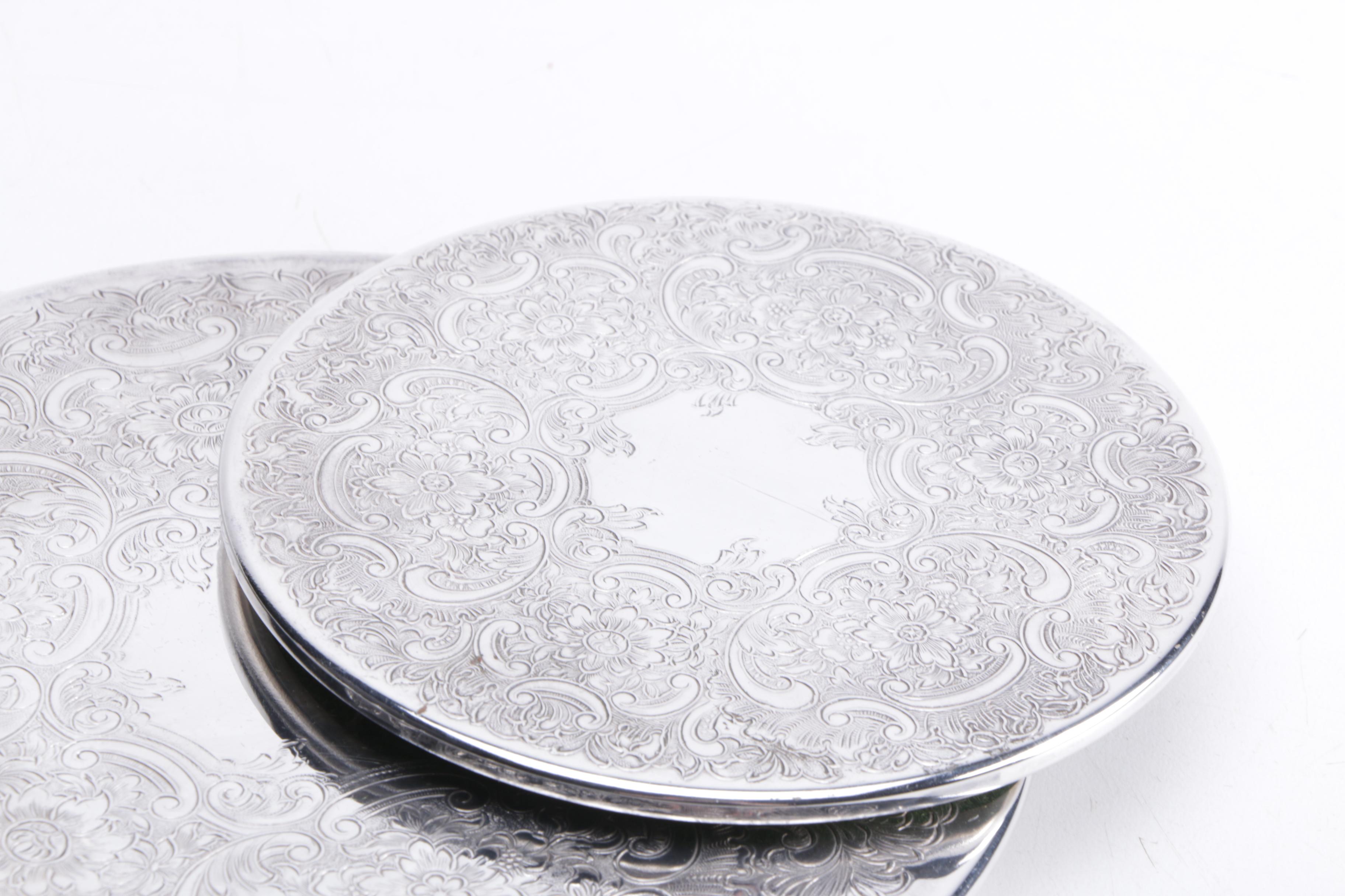 Silver Plate Trays and Trivets Featuring Reed & Barton